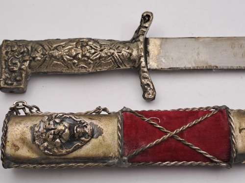 Antique Greek dagger, commemorating the Greek War of Independence, March 17, 1821 with sheath