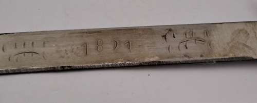 Antique Greek dagger, commemorating the Greek War of Independence, March 17, 1821 with sheath