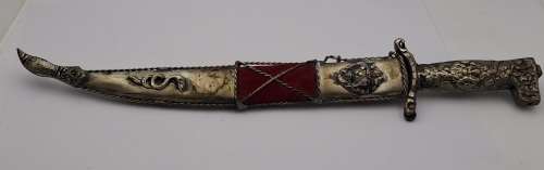 Antique Greek dagger, commemorating the Greek War of Independence, March 17, 1821 with sheath