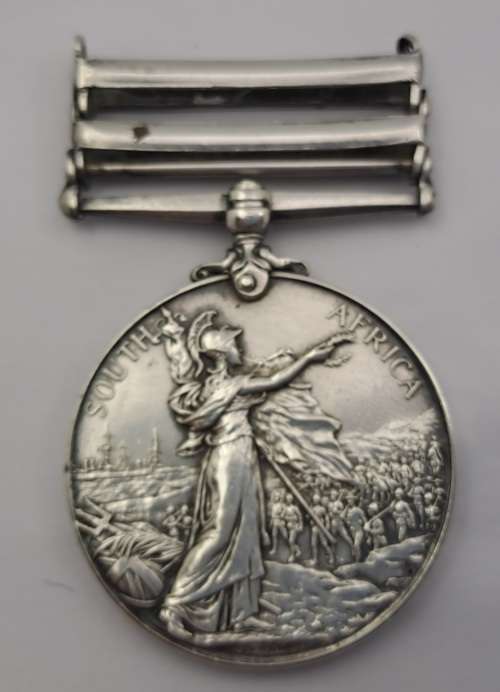 Rare BOER WAR QUEEN'S SOUTH AFRICA MEDAL Defence of Kimberley and OVS -TOWN GUARD PTE C.O Halverson