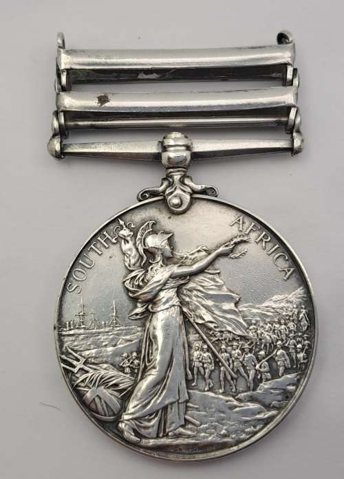 Rare BOER WAR QUEEN'S SOUTH AFRICA MEDAL Defence of Kimberley and OVS -TOWN GUARD PTE C.O Halverson
