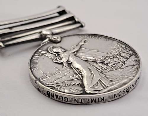 Rare BOER WAR QUEEN'S SOUTH AFRICA MEDAL Defence of Kimberley and OVS -TOWN GUARD PTE C.O Halverson