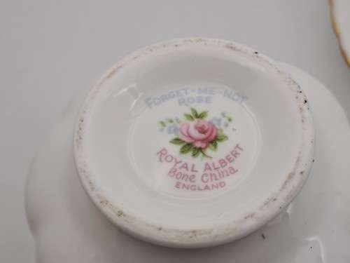 Vintage Royal Albert ``Forget Me Not`` rose Demitasse Cup and saucer (3 Available)
