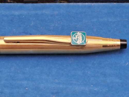 Pre-owned - Cross 1/20 14kt Rolled Gold Pen Made in Ireland -Ink still ok  -In Case -FNB Branded