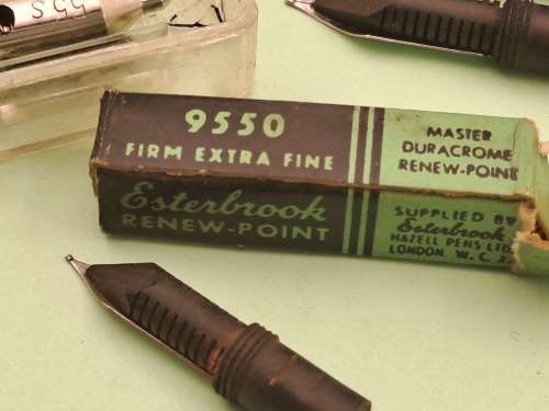 6 Vintage Easterbrook Fountain Pen Nips made in the USA (also pencil head?)