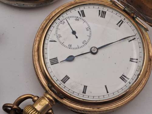 6 x Antique /Vintage Pocket (Not working) watches for repairs or spares -inc. 2 Waltham,Kienzle,Cyma