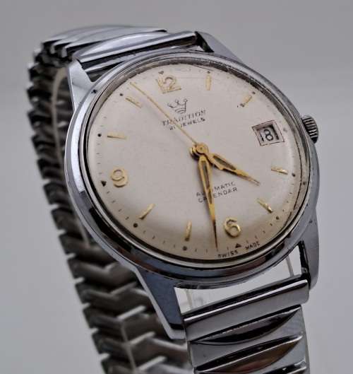 Collectable Vintage TRADITION Swiss Mens Automatic Calender watch (WORKING) 21 Jewels