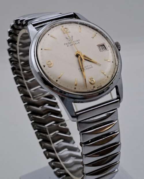 Collectable Vintage TRADITION Swiss Mens Automatic Calender watch (WORKING) 21 Jewels