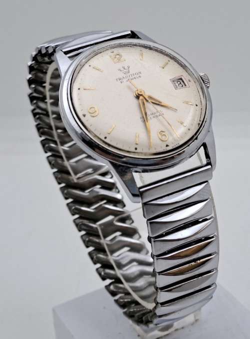 Collectable Vintage TRADITION Swiss Mens Automatic Calender watch (WORKING) 21 Jewels