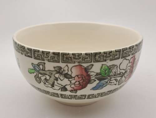 Vintage Johnson Bros "Indian Tree" Sugar bowl Hand Engraved Ironstone England (Condition is Good)