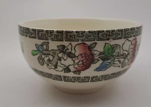 Vintage Johnson Bros "Indian Tree" Sugar bowl Hand Engraved Ironstone England (Condition is Good)