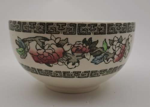 Vintage Johnson Bros "Indian Tree" Sugar bowl Hand Engraved Ironstone England (Condition is Good)