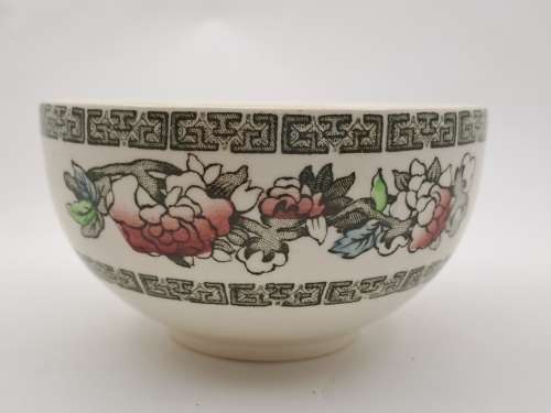 Vintage Johnson Bros "Indian Tree" Sugar bowl Hand Engraved Ironstone England (Condition is Good)