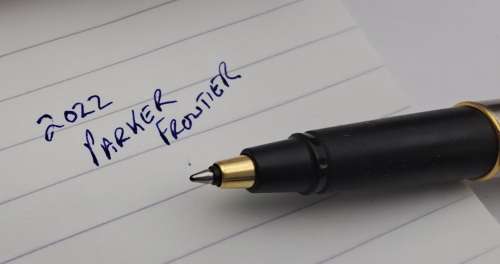 Vintage Maroon Parker Fountain Pen and Parker Frontier Rollerball in very nice parker case