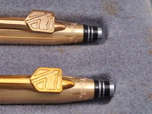 Vintage QUILL 1/20 14KT Gold filled pen and Pencil set in Case -USA- Standard bank Branded