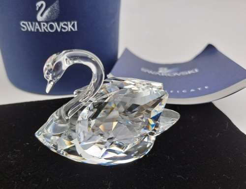 Swarovski Crystal Swan 7633 NR 050 000 (Boxed with certificate ) 40x60x32mm-made in Austria
