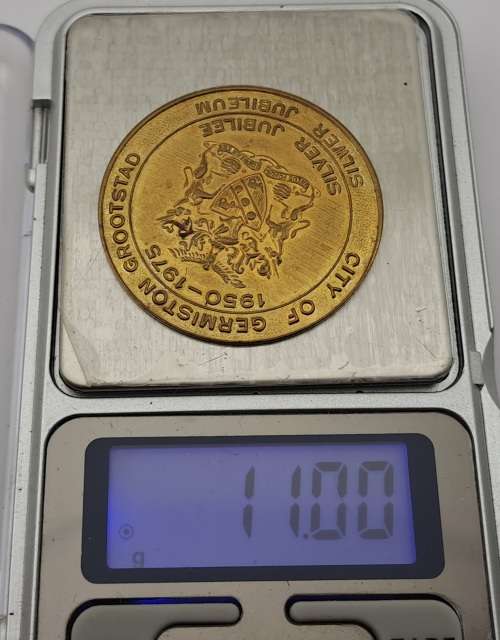 1950-1975 City of Germiston - Grootstad Silver Jubilee Medal -sponsored by Industries Association