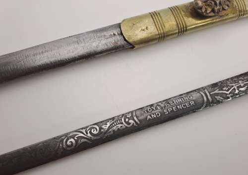 Antique/ Vintage Toye Kenning and Spencer ceremonial Masonic sword in scabbard 873mm (some rust )