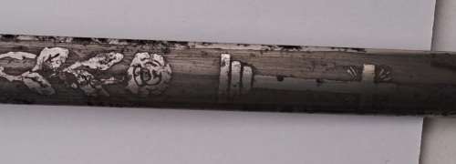 Antique/ Vintage Toye Kenning and Spencer ceremonial Masonic sword in scabbard 873mm (some rust )