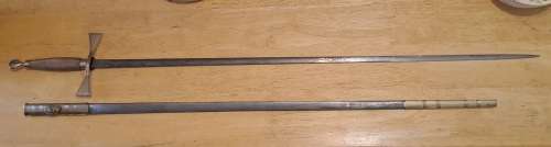 Antique/ Vintage Toye Kenning and Spencer ceremonial Masonic sword in scabbard 873mm (some rust )