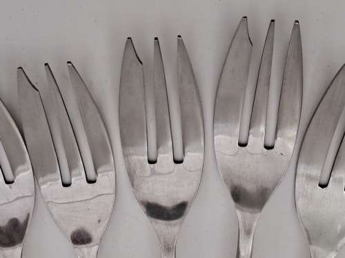 12 x Eetrite `ROSITA` Stainless Steel  small  Cake forks 142mm