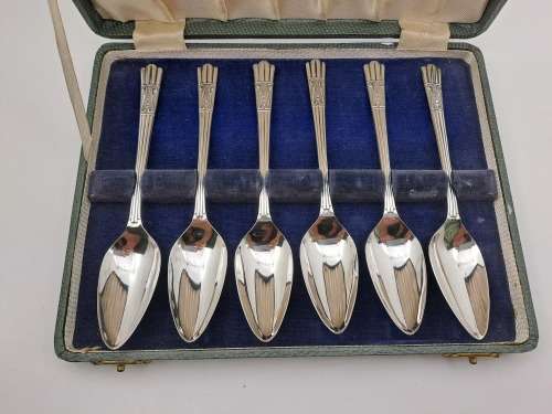 6x Vintage Yeoman Plate spoons -EPNS (silver Plated)made in England Rd859116 -Boxed