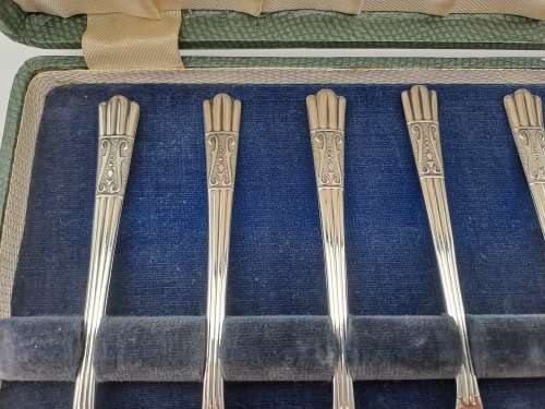 6x Vintage Yeoman Plate spoons -EPNS (silver Plated)made in England Rd859116 -Boxed