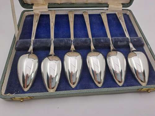 6x Vintage Yeoman Plate spoons -EPNS (silver Plated)made in England Rd859116 -Boxed