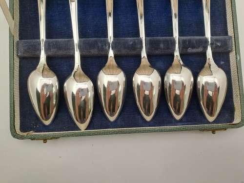6x Vintage Yeoman Plate spoons -EPNS (silver Plated)made in England Rd859116 -Boxed