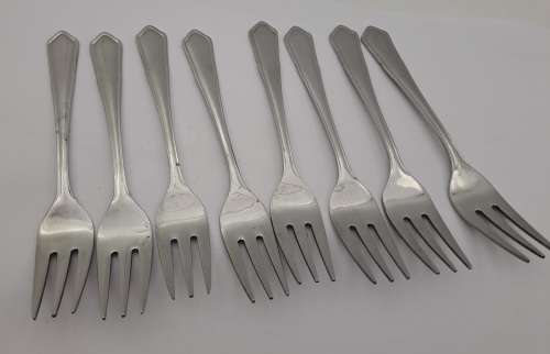 8 x Eetrite `Dubang` Stainless Steel  small  Cake forks 141mm