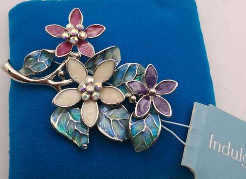 Indulgence metal Brooch still in Box  65x50mm