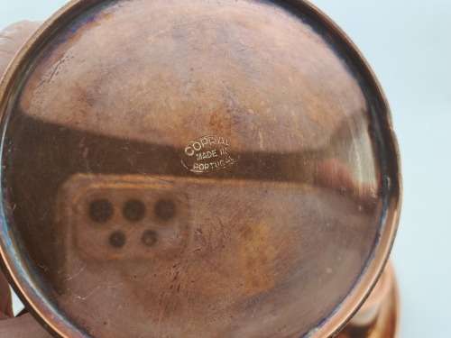 1960s  COPRAL Copper and Brass Coffee Set with Tray and Teak Handles made in Portugal