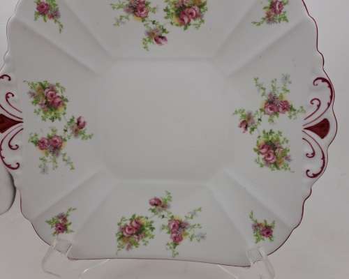Pre- 1950 Vintage Shelly Bone China Cake Plate 241x226