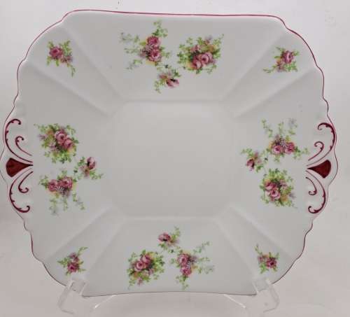 Pre- 1950 Vintage Shelly Bone China Cake Plate 241x226