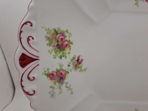 Pre- 1950 Vintage Shelly Bone China Cake Plate 241x226
