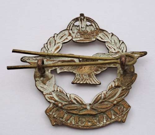 WW2 South African Airforce S.A.A.F -S.A.L.M  Officer Brass Cap Badge 47x45mm