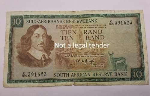 1967   South Africa 10 Rand Afrikaans - English