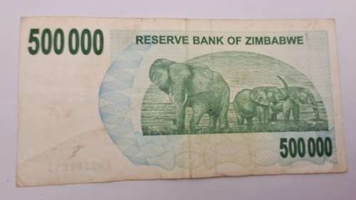 2007 Zimbabwe 500 000 Dollars Bearer Cheque