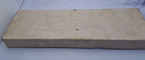 Antique horn handled three piece carving set in original box-Sheffield England