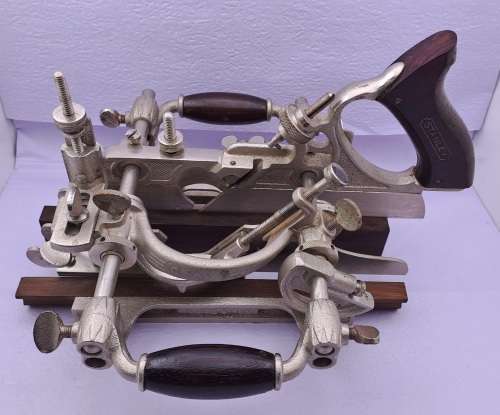 1940`s Stanley Universal Plane No.55 with all 55 cutters in Original wooden Box -Excellent