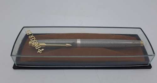 Vintage STERLING .925 SILVER Cap&Barrel  Parker Fountain pen with 14kt Gold Nib-USA