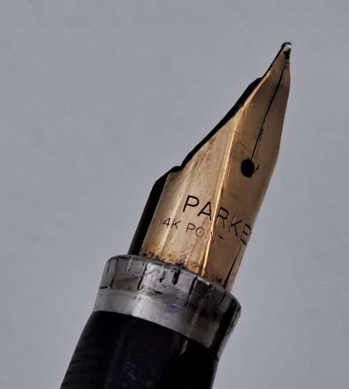 Vintage STERLING .925 SILVER Cap&Barrel  Parker Fountain pen with 14kt Gold Nib-USA