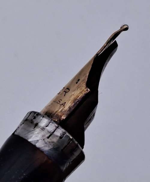 Vintage STERLING .925 SILVER Cap&Barrel  Parker Fountain pen with 14kt Gold Nib-USA