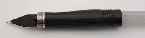 Vintage STERLING .925 SILVER Cap&Barrel  Parker Fountain pen with 14kt Gold Nib-USA