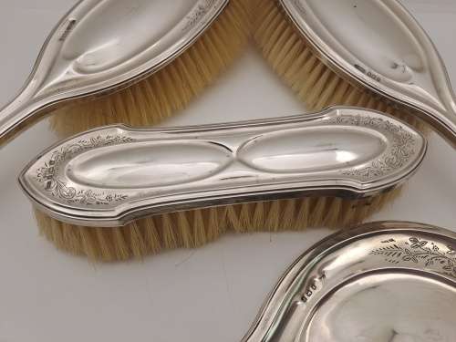 4 pc 1910 Hallmarked Sterling .925 Silver Vanity set by Samuel M.Levi-Berlingham