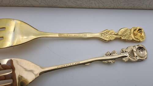 FOR BUYER Tiffany Burnham Only  6 x24ct Gold Plated Braber  Cake forks  x6