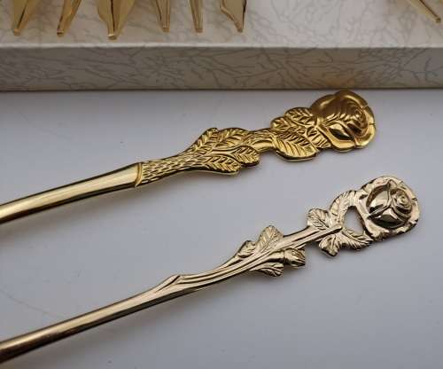 FOR BUYER Tiffany Burnham Only  6 x24ct Gold Plated Braber  Cake forks  x6