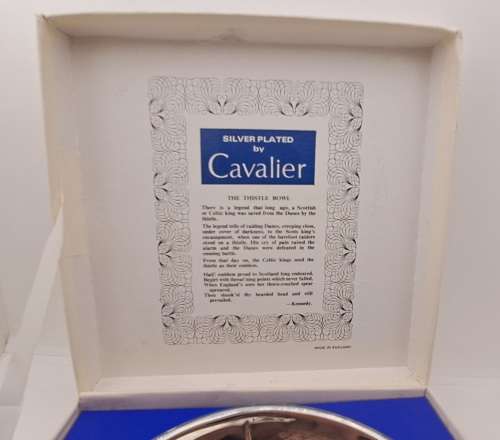 Silver Plated The Twisted bowl by the cavalier - Made in England -Celtic Kings Emblem