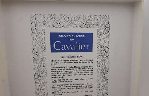 Silver Plated The Twisted bowl by the cavalier - Made in England -Celtic Kings Emblem