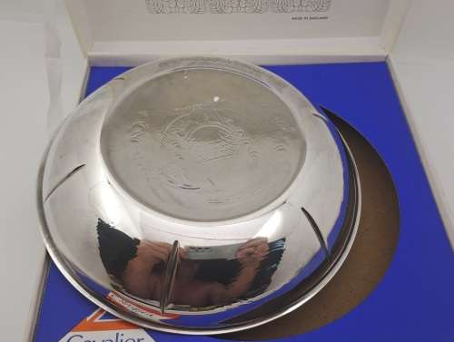 Silver Plated The Twisted bowl by the cavalier - Made in England -Celtic Kings Emblem